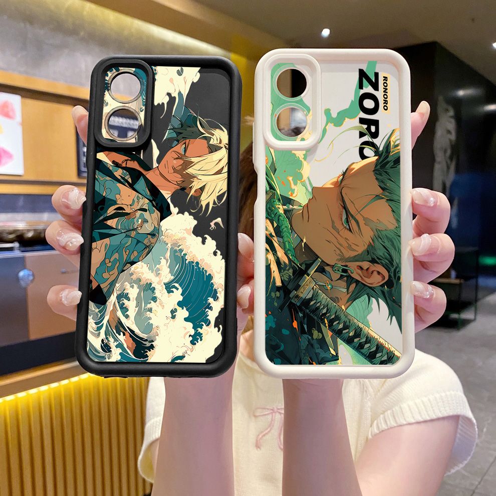for OPPO A60 A18 A38 A17 A16 A57 A77 4G A59 A98 A78 A58 5G One Piece Zoro Luffy Full Protective Phone Case Anti Drop Cover