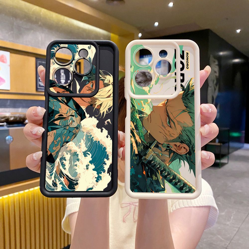 for Infinix Hot 40i 40 Pro 30 Play Note 30 Smart 8 One Piece Zoro Luffy Full Protective Phone Case Anti Drop Cover