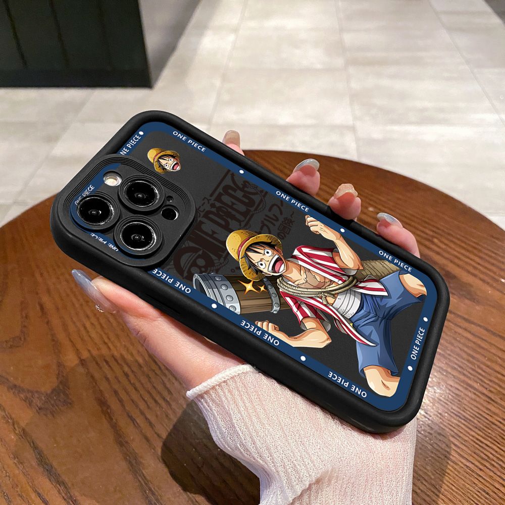 for iPhone 15 Pro Max 14 Plus 13 12 11 XR 8 7 SE 2022 XS One Piece Luffy Nami Full Protective Phone Case Anti Drop Cover