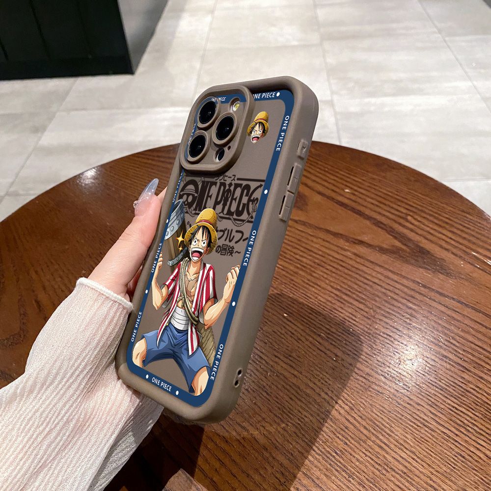 for iPhone 15 Pro Max 14 Plus 13 12 11 XR 8 7 SE 2022 XS One Piece Luffy Nami Full Protective Phone Case Anti Drop Cover