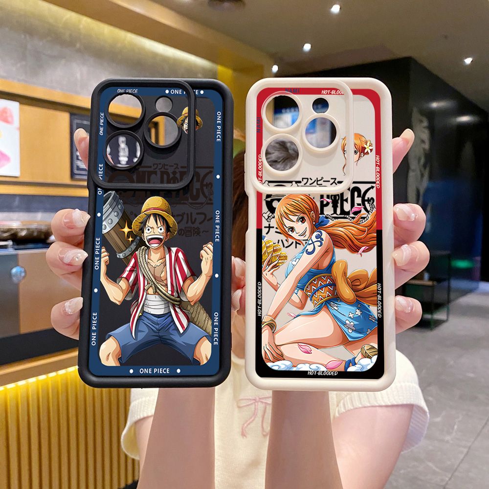 for Infinix Hot 40i 40 Pro 30 Play Note 30 Smart 8 One Piece Luffy Nami Full Protective Phone Case Anti Drop Cover