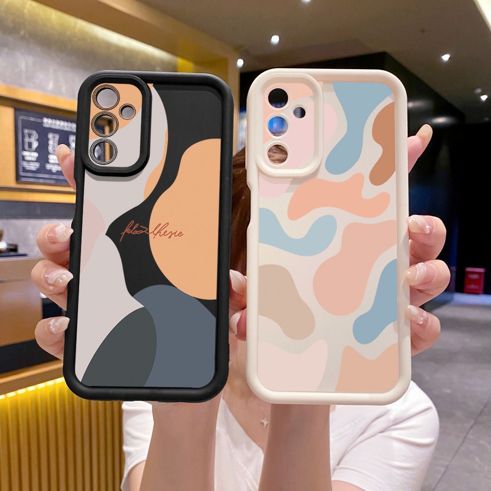 for Samsung Galaxy A15 A05 A35 A55 A14 A34 A33 A53 A73 A32 A52S A72 Morandi Painting Full Protective Phone Case Anti Drop Cover