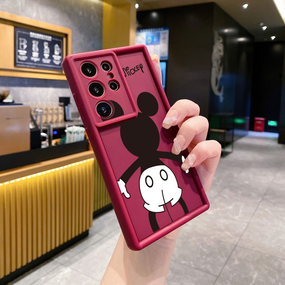 for Samsung Galaxy S24 S23 Ultra S22 Plus S21 FE S20 Mickey Minne Full Protective Phone Case Anti Drop Cover