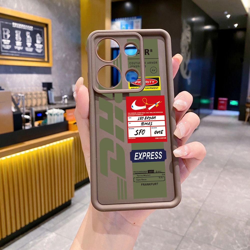 for Xiaomi Redmi Note 13 Pro 5G 12S 4G 12 Turbo 11S 13C 12C NASA DHL Barcode Label Full Protective Phone Case Anti Drop Cover
