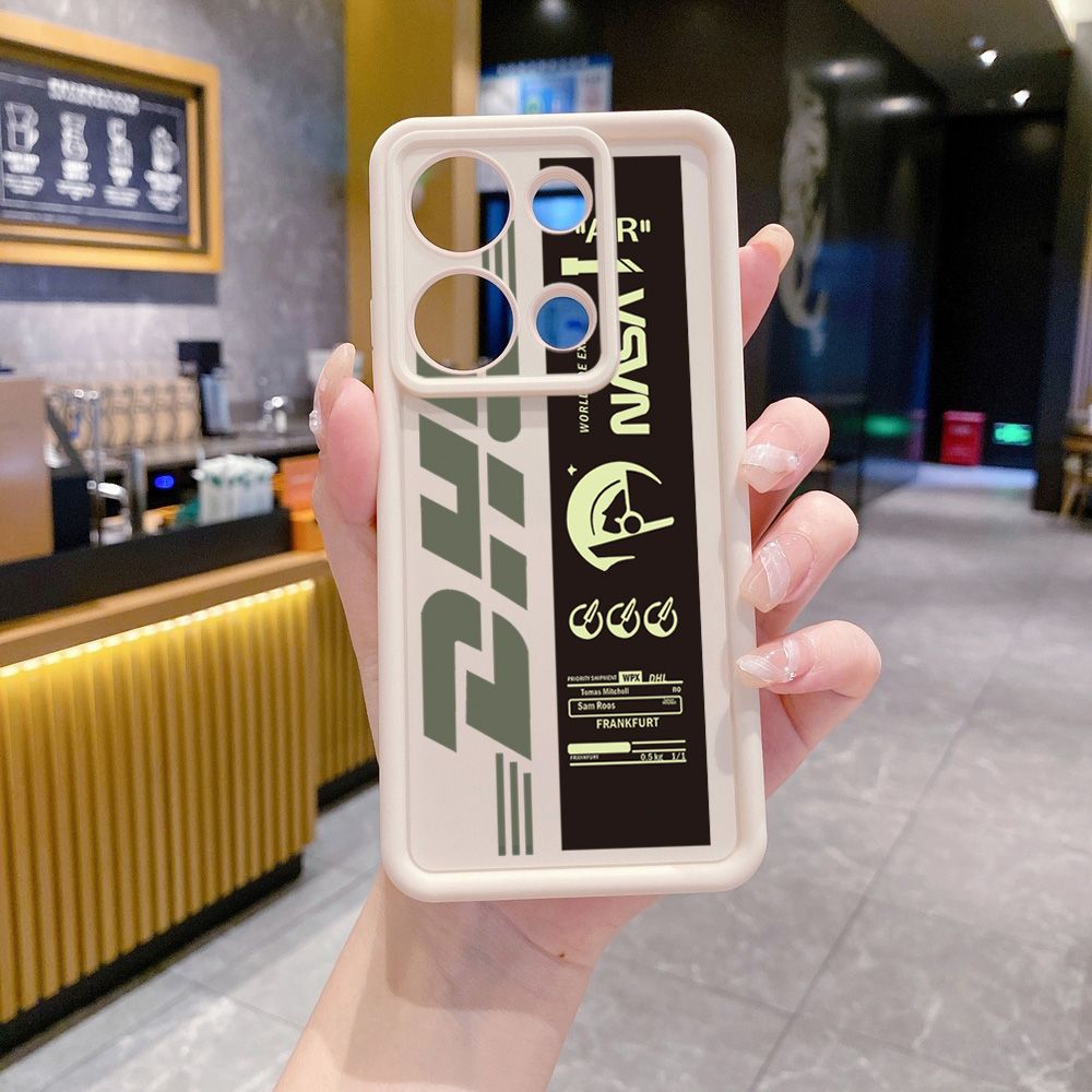 for Xiaomi Redmi Note 13 Pro 5G 12S 4G 12 Turbo 11S 13C 12C NASA DHL Barcode Label Full Protective Phone Case Anti Drop Cover