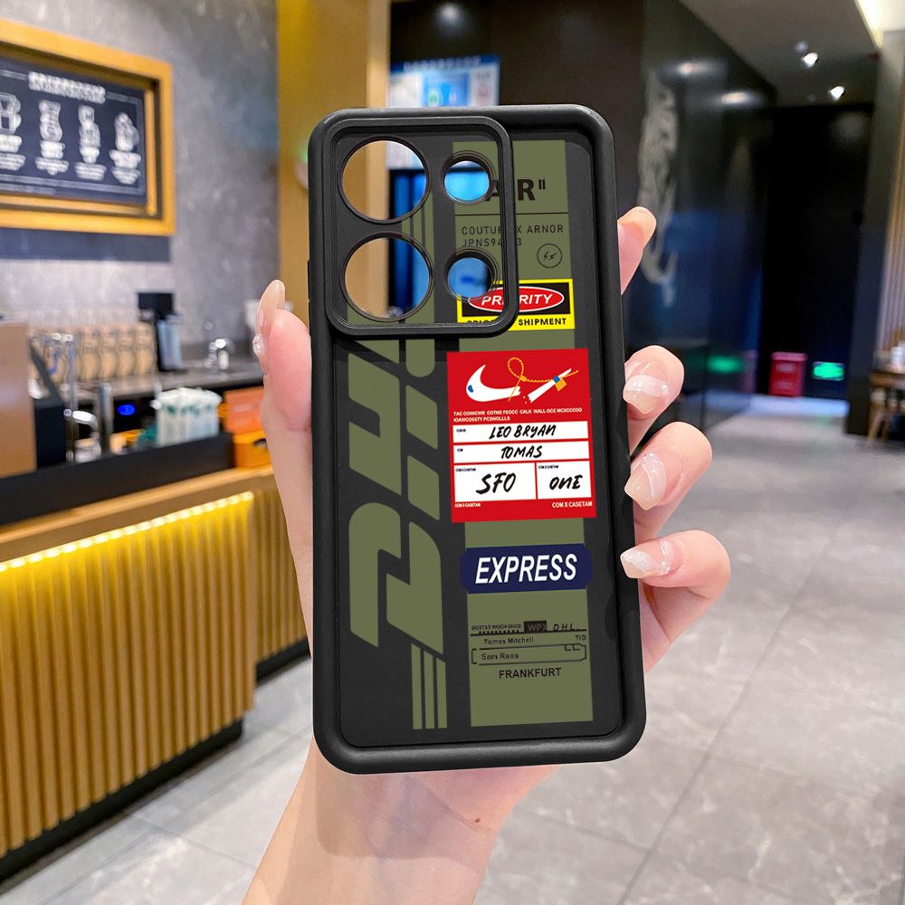 for Xiaomi Redmi Note 13 Pro 5G 12S 4G 12 Turbo 11S 13C 12C NASA DHL Barcode Label Full Protective Phone Case Anti Drop Cover
