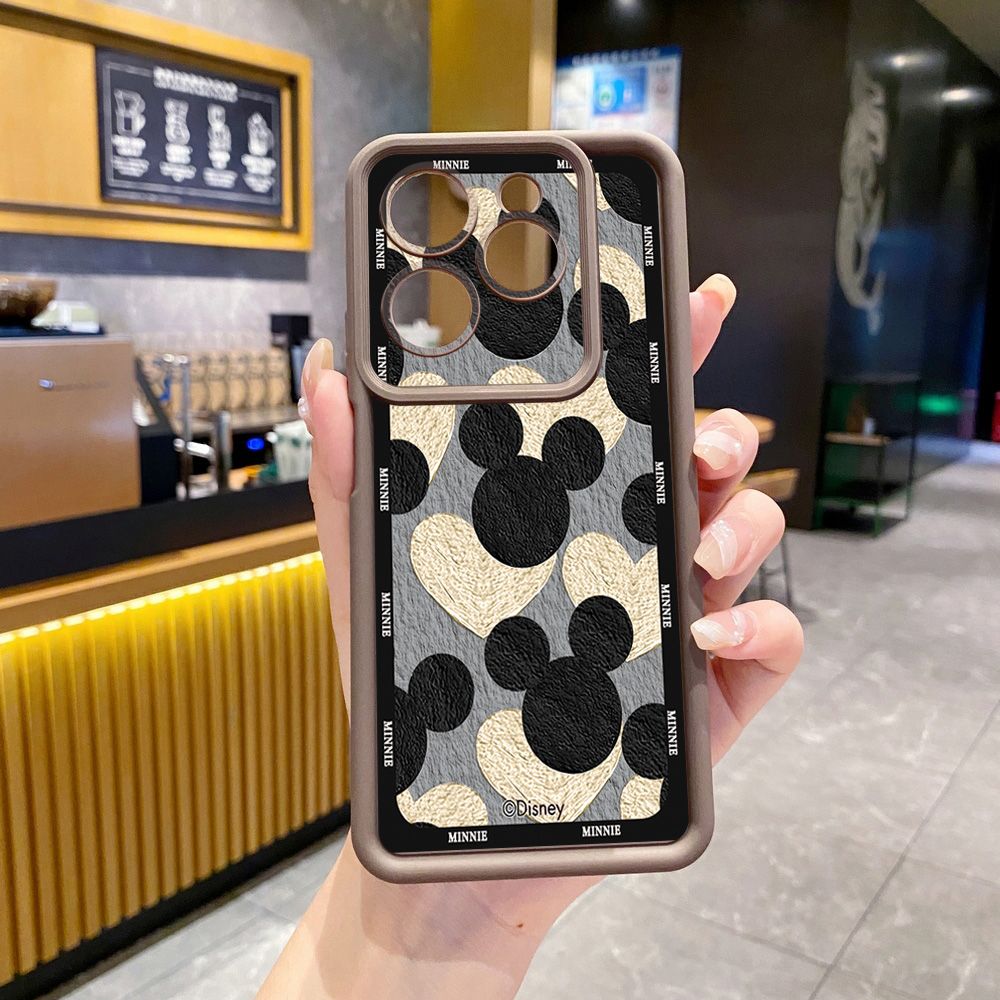 for Infinix Hot 40i 40 Pro 30 Play Note 30 Smart 8 Mickey Minnie Face Full Protective Phone Case Anti Drop Cover
