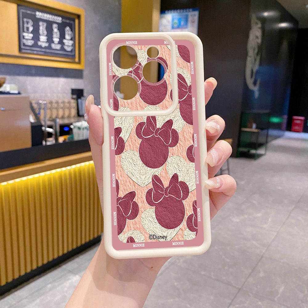 for Infinix Hot 40i 40 Pro 30 Play Note 30 Smart 8 Mickey Minnie Face Full Protective Phone Case Anti Drop Cover