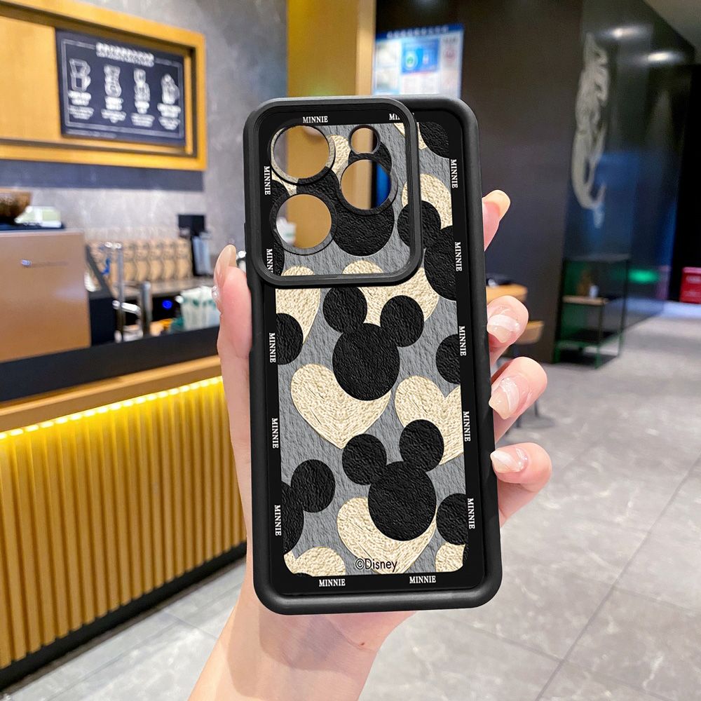 for Infinix Hot 40i 40 Pro 30 Play Note 30 Smart 8 Mickey Minnie Face Full Protective Phone Case Anti Drop Cover