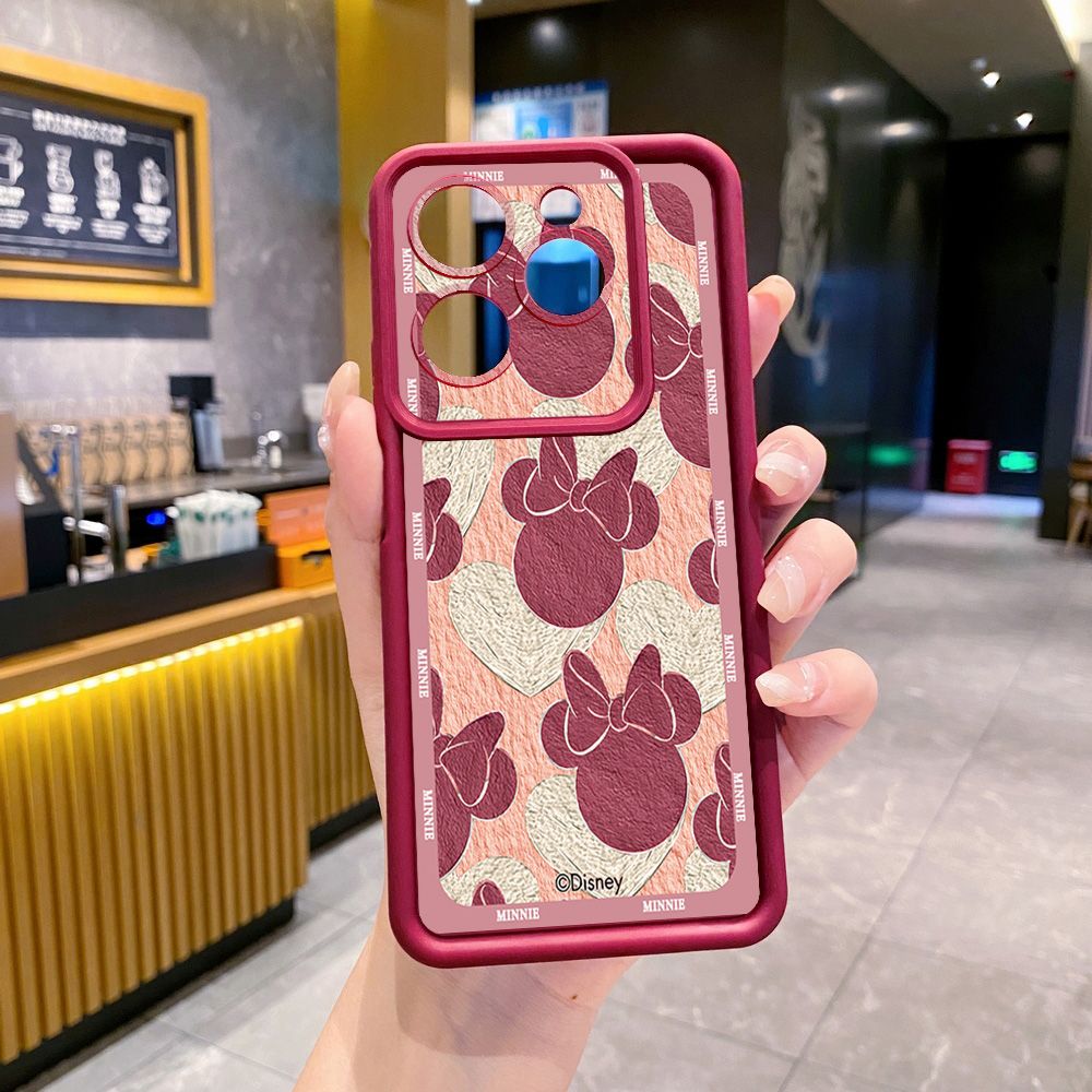 for Infinix Hot 40i 40 Pro 30 Play Note 30 Smart 8 Mickey Minnie Face Full Protective Phone Case Anti Drop Cover