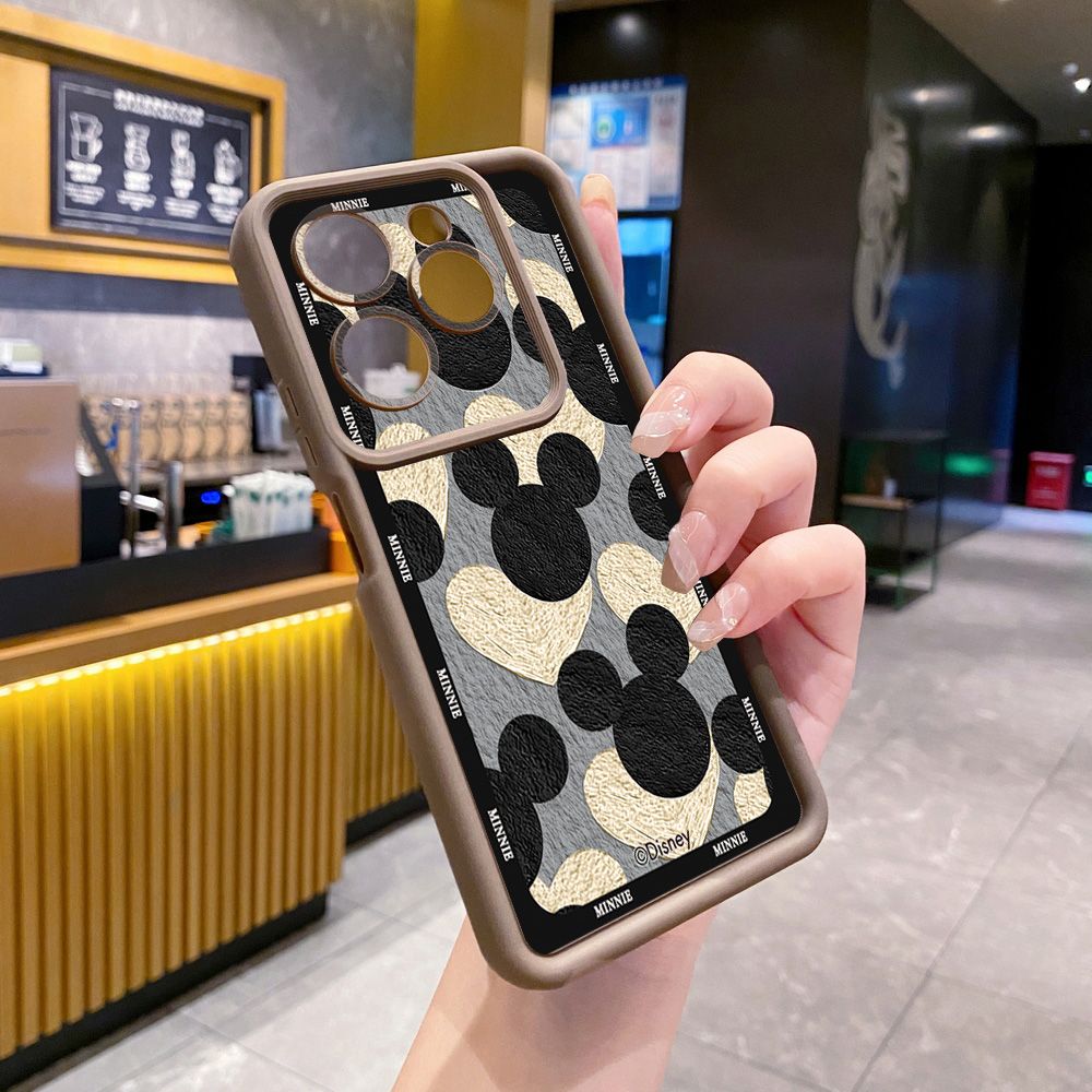for Infinix Hot 40i 40 Pro 30 Play Note 30 Smart 8 Mickey Minnie Face Full Protective Phone Case Anti Drop Cover