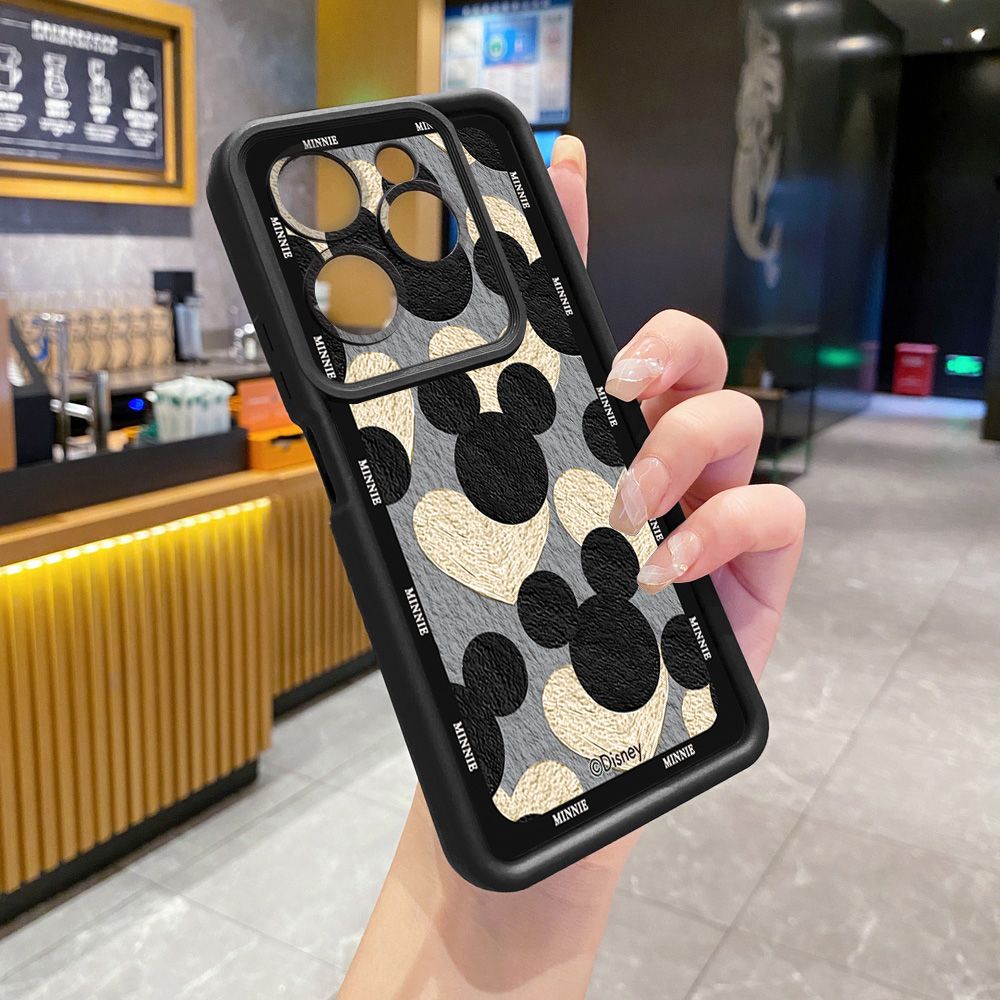 for Infinix Hot 40i 40 Pro 30 Play Note 30 Smart 8 Mickey Minnie Face Full Protective Phone Case Anti Drop Cover