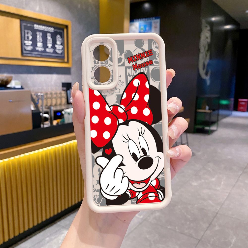 for OPPO A60 A18 A38 A17 A16 A57 A77 4G A59 A98 A78 A58 5G Sweet Couple Mickey Minnie Full Protective Phone Case Anti Drop Cover