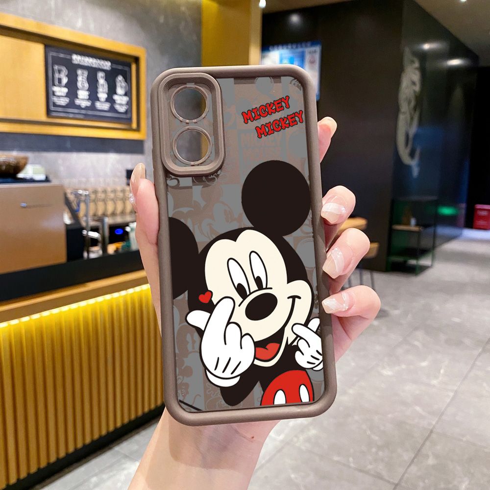 for OPPO A60 A18 A38 A17 A16 A57 A77 4G A59 A98 A78 A58 5G Sweet Couple Mickey Minnie Full Protective Phone Case Anti Drop Cover