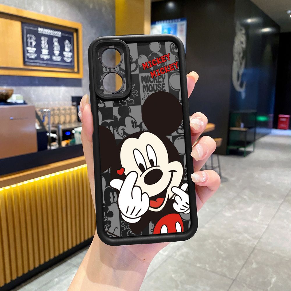 for OPPO A60 A18 A38 A17 A16 A57 A77 4G A59 A98 A78 A58 5G Sweet Couple Mickey Minnie Full Protective Phone Case Anti Drop Cover
