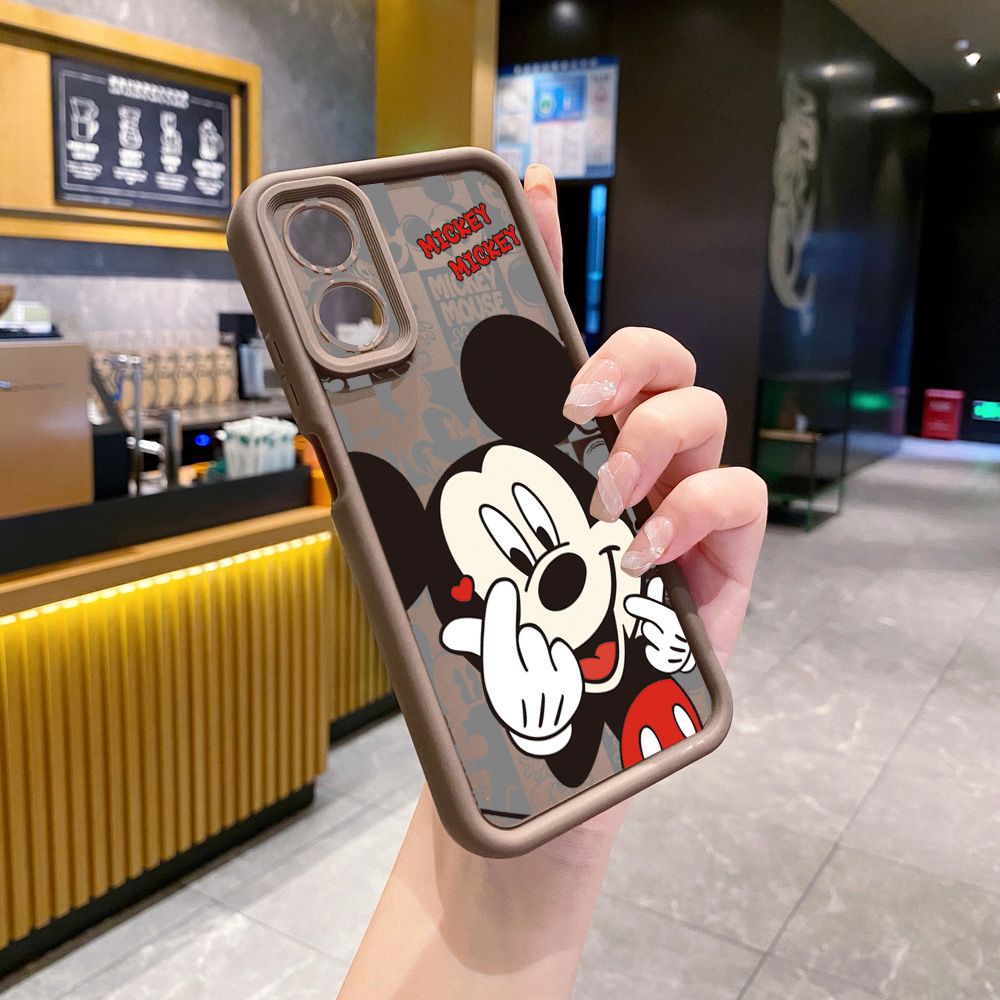 for OPPO A60 A18 A38 A17 A16 A57 A77 4G A59 A98 A78 A58 5G Sweet Couple Mickey Minnie Full Protective Phone Case Anti Drop Cover