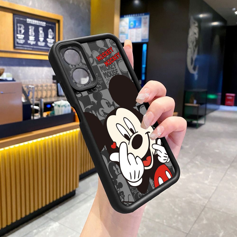 for OPPO A60 A18 A38 A17 A16 A57 A77 4G A59 A98 A78 A58 5G Sweet Couple Mickey Minnie Full Protective Phone Case Anti Drop Cover