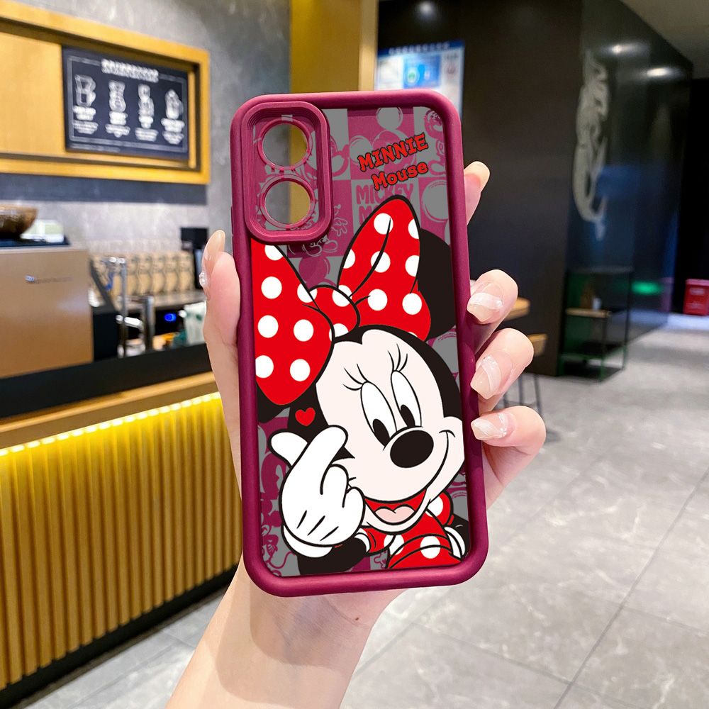 for OPPO A60 A18 A38 A17 A16 A57 A77 4G A59 A98 A78 A58 5G Sweet Couple Mickey Minnie Full Protective Phone Case Anti Drop Cover