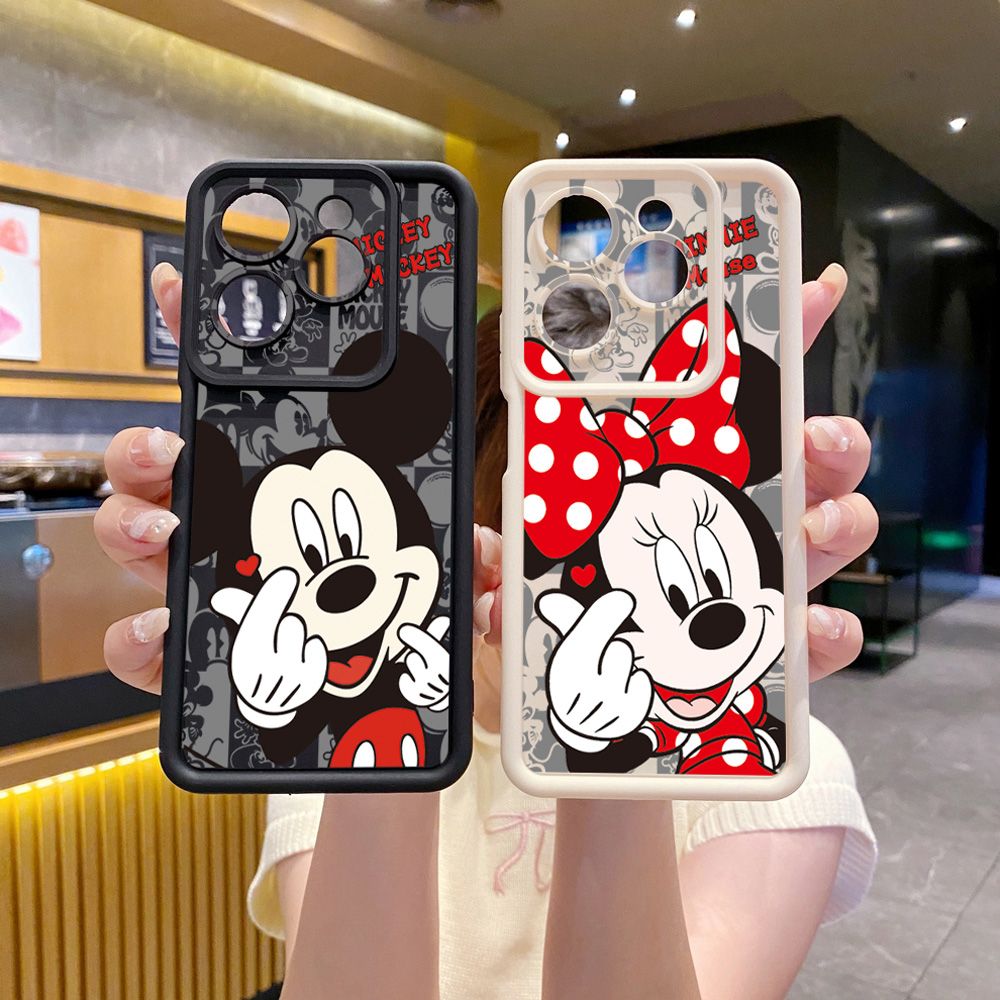 for Infinix Hot 40i 40 Pro 30 Play Note 30 Smart 8 Sweet Couple Mickey Minnie Full Protective Phone Case Anti Drop Cover