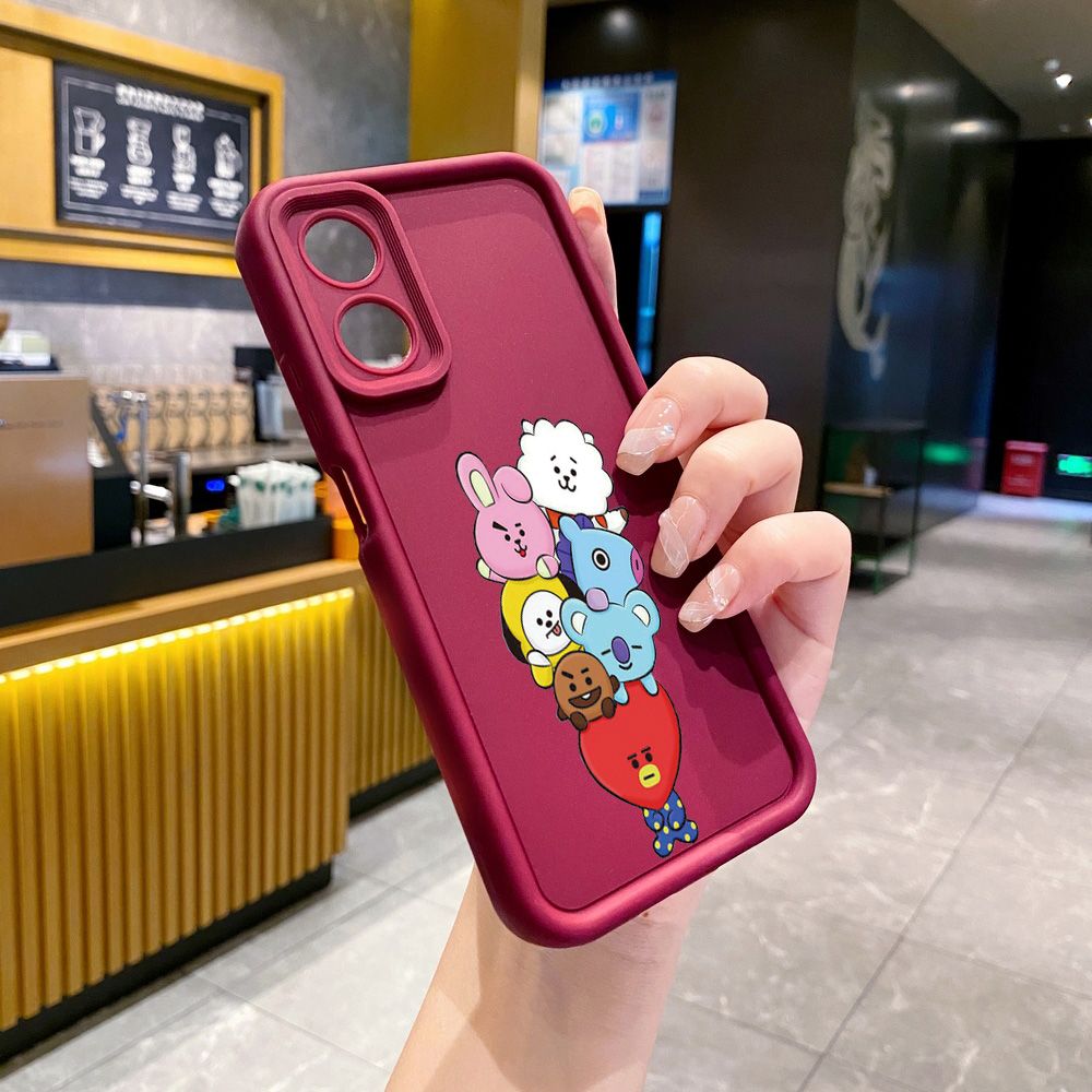 for OPPO A60 A18 A38 A17 A16 A57 A77 4G A59 A98 A78 A58 5G Cartoon BTS BT21 Full Protective Phone Case Anti Drop Cover