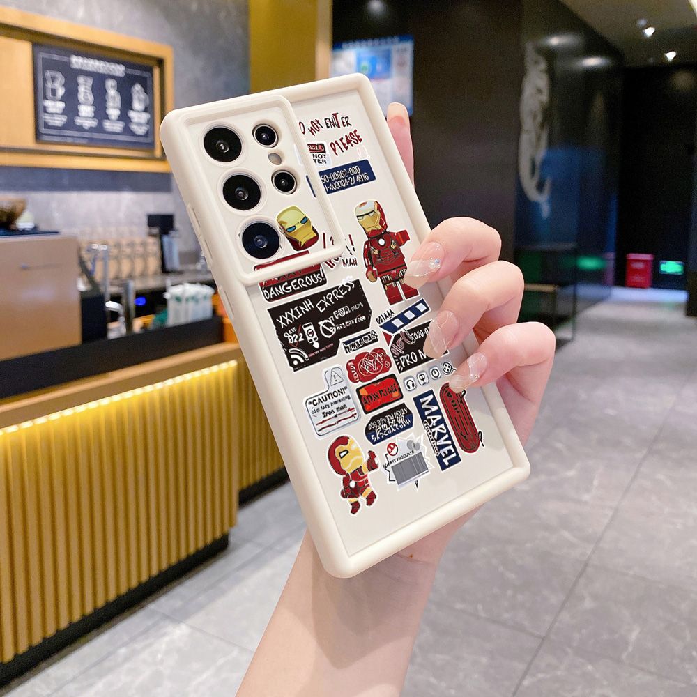 for Samsung Galaxy S24 S23 Ultra S22 Plus S21 FE S20 iron Man Full Protective Phone Case Anti Drop Cover