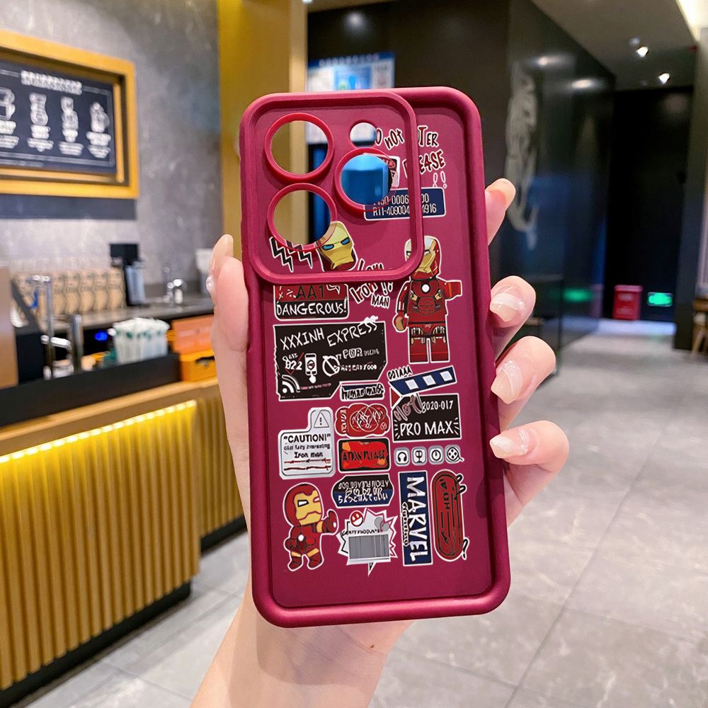 for Infinix Hot 40i 40 Pro 30 Play Note 30 Smart 8 iron Man Full Protective Phone Case Anti Drop Cover