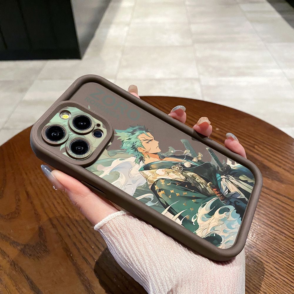 for iPhone 15 Pro Max 14 Plus 13 12 11 XR 8 7 SE 2022 XS One Piece Zoro Luffy Full Protective Phone Case Anti Drop Cover