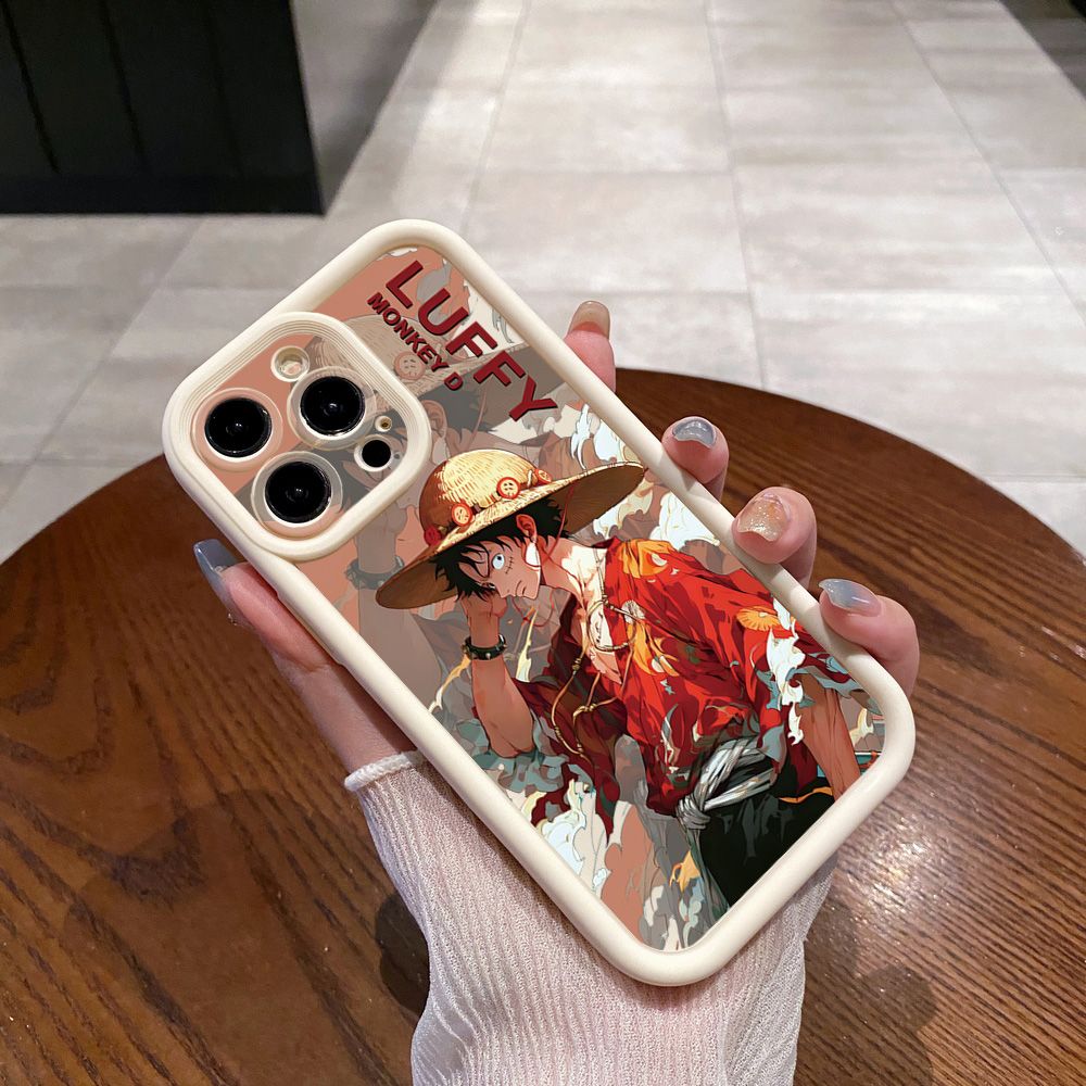 for iPhone 15 Pro Max 14 Plus 13 12 11 XR 8 7 SE 2022 XS One Piece Zoro Luffy Full Protective Phone Case Anti Drop Cover