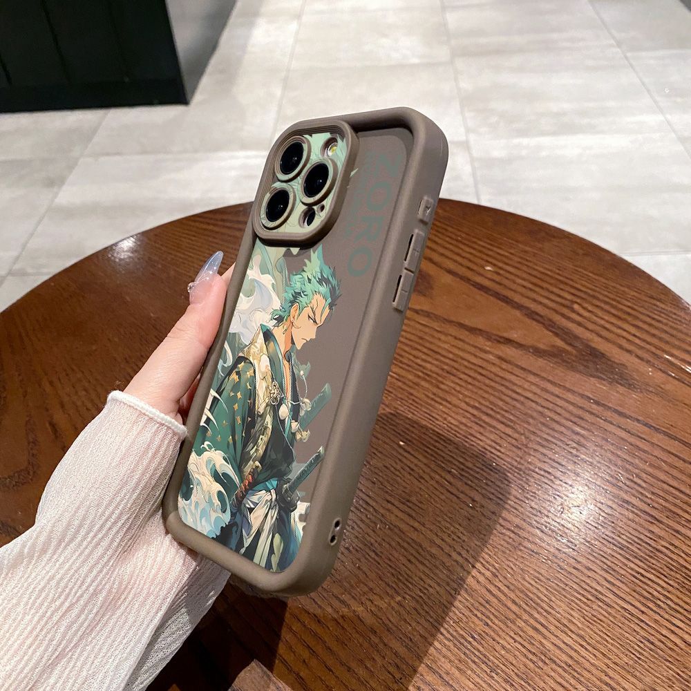 for iPhone 15 Pro Max 14 Plus 13 12 11 XR 8 7 SE 2022 XS One Piece Zoro Luffy Full Protective Phone Case Anti Drop Cover