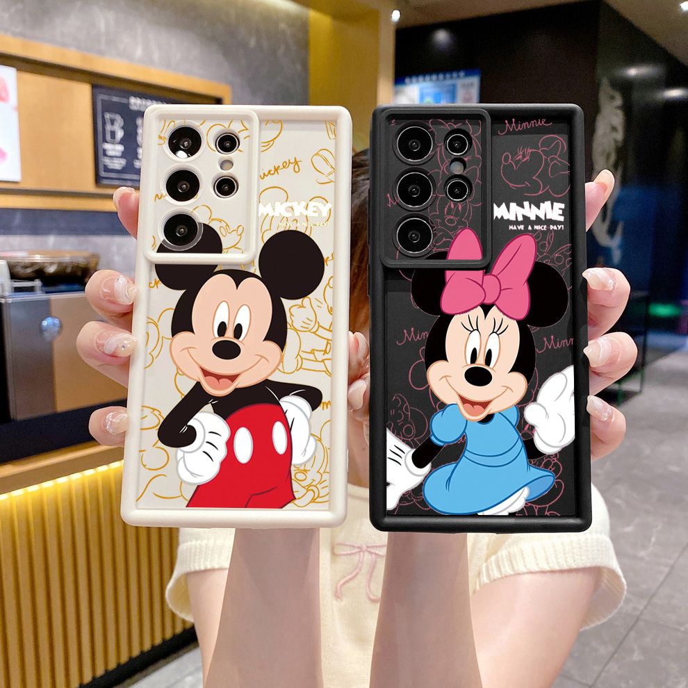 for Samsung Galaxy S24 S23 Ultra S22 Plus S21 FE S20 Cute Mickey Full Protective Phone Case Anti Drop Cover