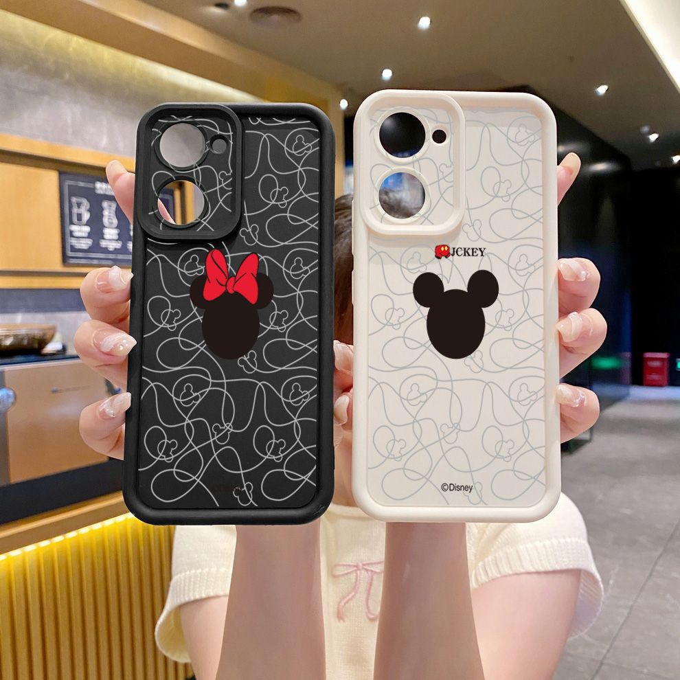 for VIVO Y17S Y27 T1X Y02S Y21S Y02 Y33S Y12S Y18 Y38 Couple Mickey Minnie Full Protective Phone Case Anti Drop Cover