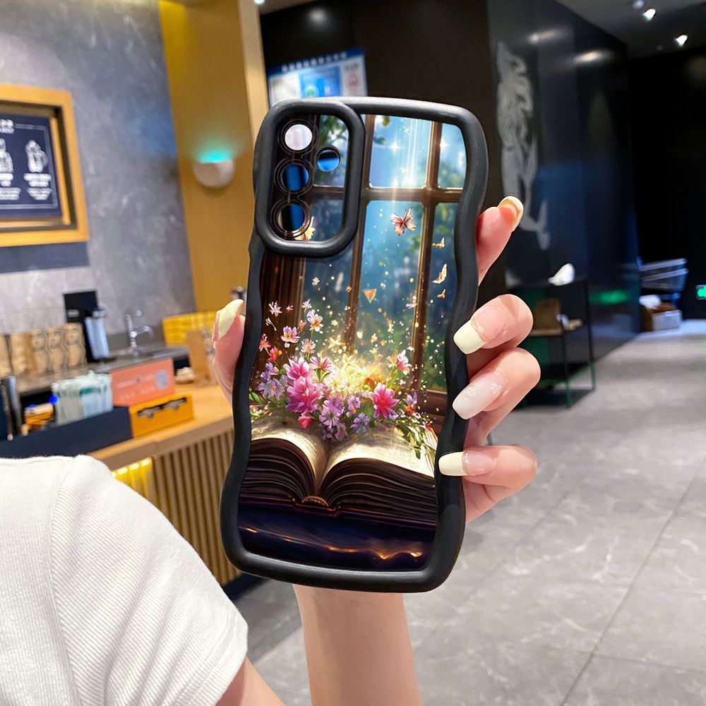 For Samsung Galaxy A15 A05 A35 A06 A14 A34 A33 A53 A73 A32 A16 A72 Luxury Butterfly Wave Frame Phone Case Anti Drop Cover