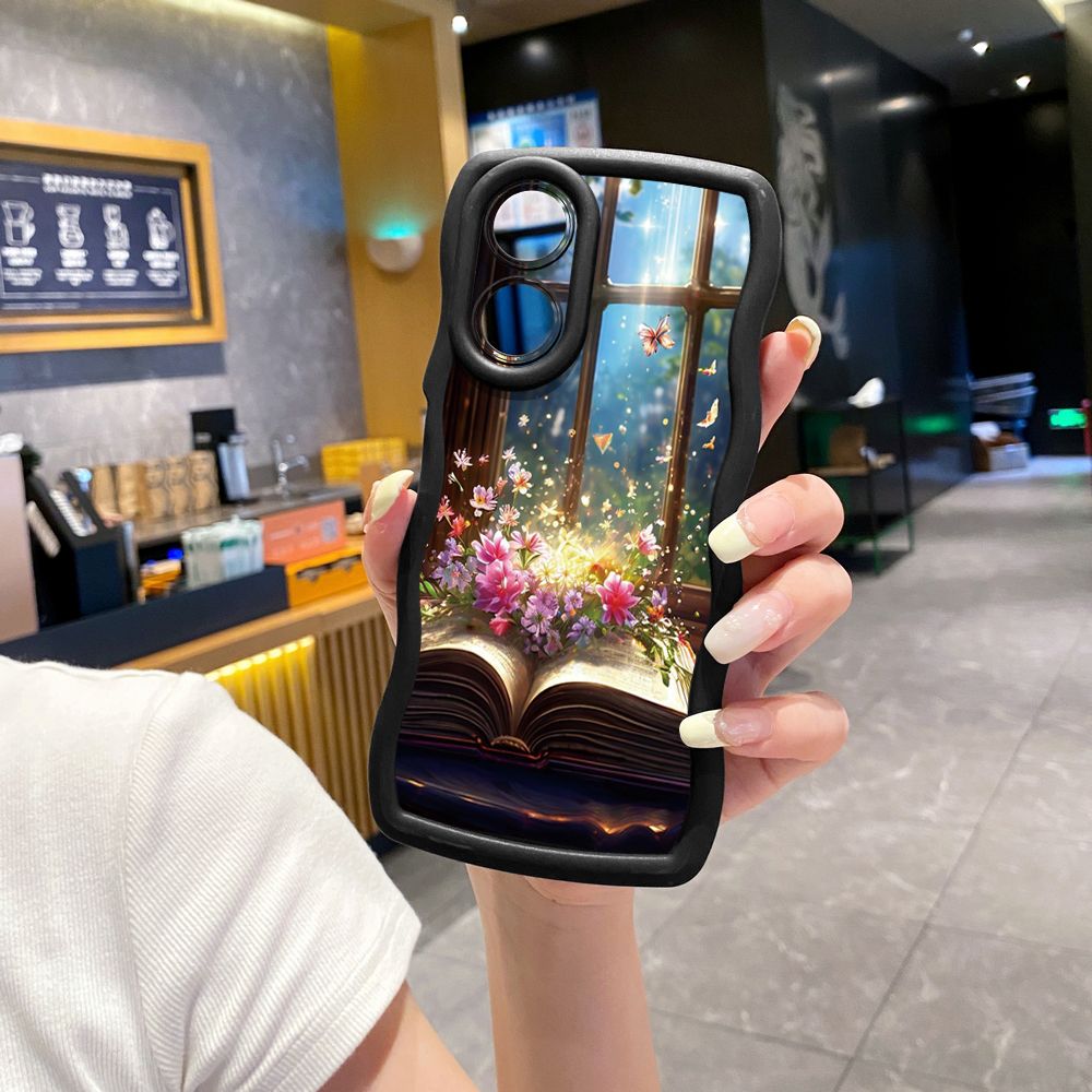 For OPPO A60 A18 A38 A17 A16 A57 A77 A59 A98 A78 A58 5G Luxury Butterfly Wave Frame Phone Case Anti Drop Cover