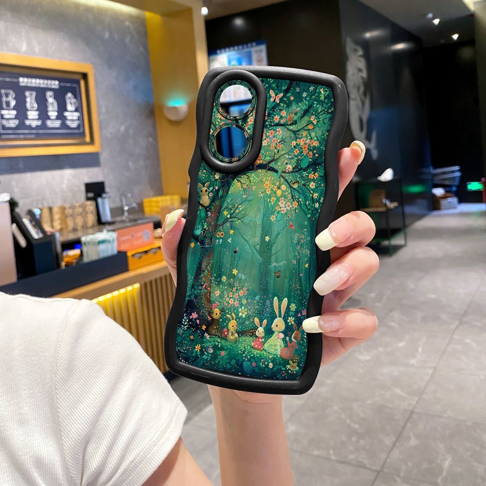 For OPPO Reno 5 6 Lite 7 8 Reno 7Z 8 Z 5F F19 F21 Pro Vintage Heart Butterfly Wave Frame Phone Case Anti Drop Cover