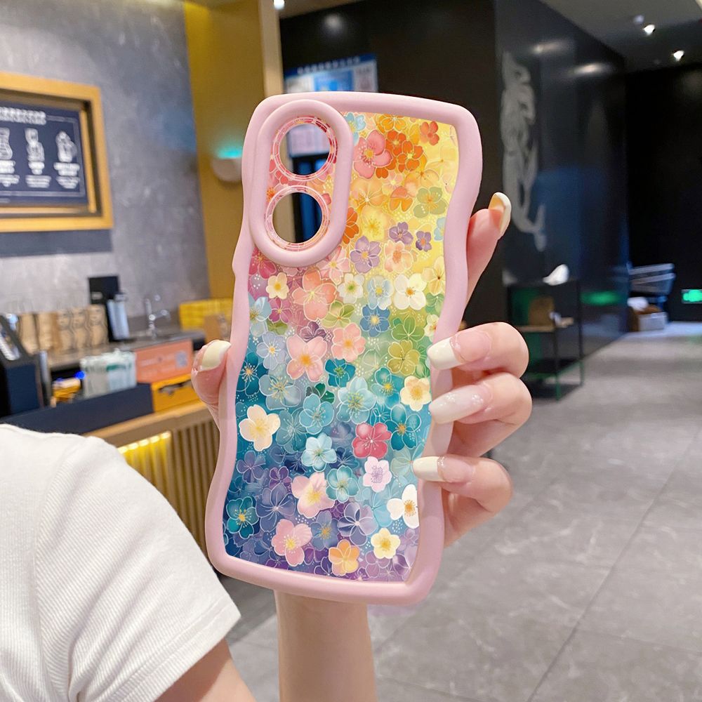 For OPPO Reno 5 6 Lite 7 8 Reno 7Z 8 Z 5F F19 F21 Pro Vintage Heart Butterfly Wave Frame Phone Case Anti Drop Cover