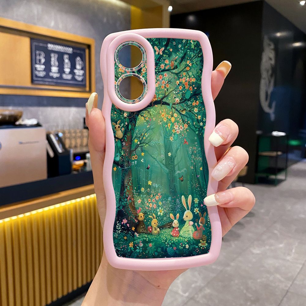 For OPPO Reno 5 6 Lite 7 8 Reno 7Z 8 Z 5F F19 F21 Pro Vintage Heart Butterfly Wave Frame Phone Case Anti Drop Cover