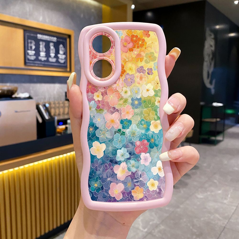 For OPPO Reno 5 6 Lite 7 8 Reno 7Z 8 Z 5F F19 F21 Pro Vintage Heart Butterfly Wave Frame Phone Case Anti Drop Cover