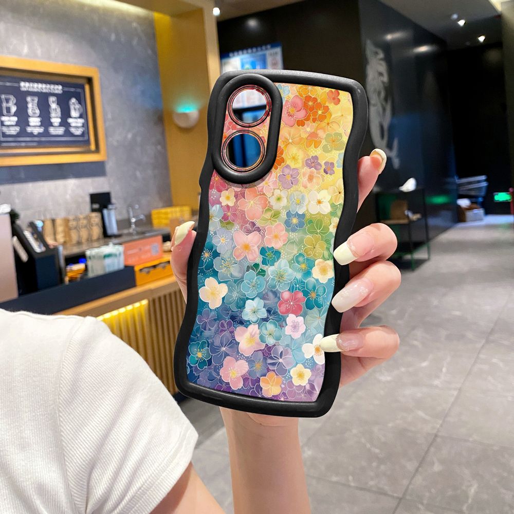 For OPPO Reno 5 6 Lite 7 8 Reno 7Z 8 Z 5F F19 F21 Pro Vintage Heart Butterfly Wave Frame Phone Case Anti Drop Cover