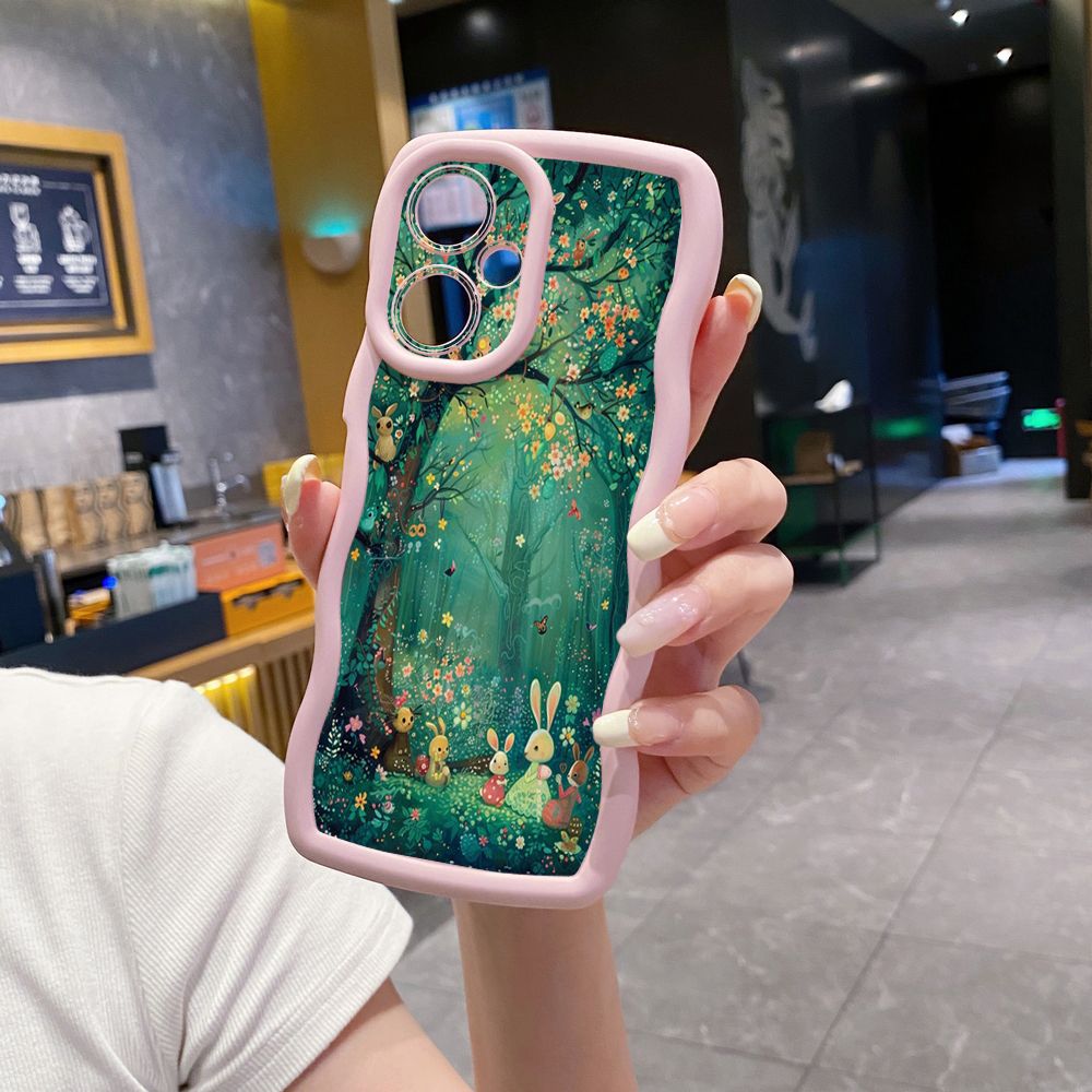 For VIVO Y17S Y27 T1X Y02S Y21S Y02 Y33S Y12S Y18 Y38 Vintage Heart Butterfly Wave Frame Phone Case Anti Drop Cover