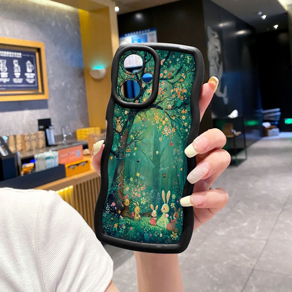 For VIVO Y17S Y27 T1X Y02S Y21S Y02 Y33S Y12S Y18 Y38 Vintage Heart Butterfly Wave Frame Phone Case Anti Drop Cover