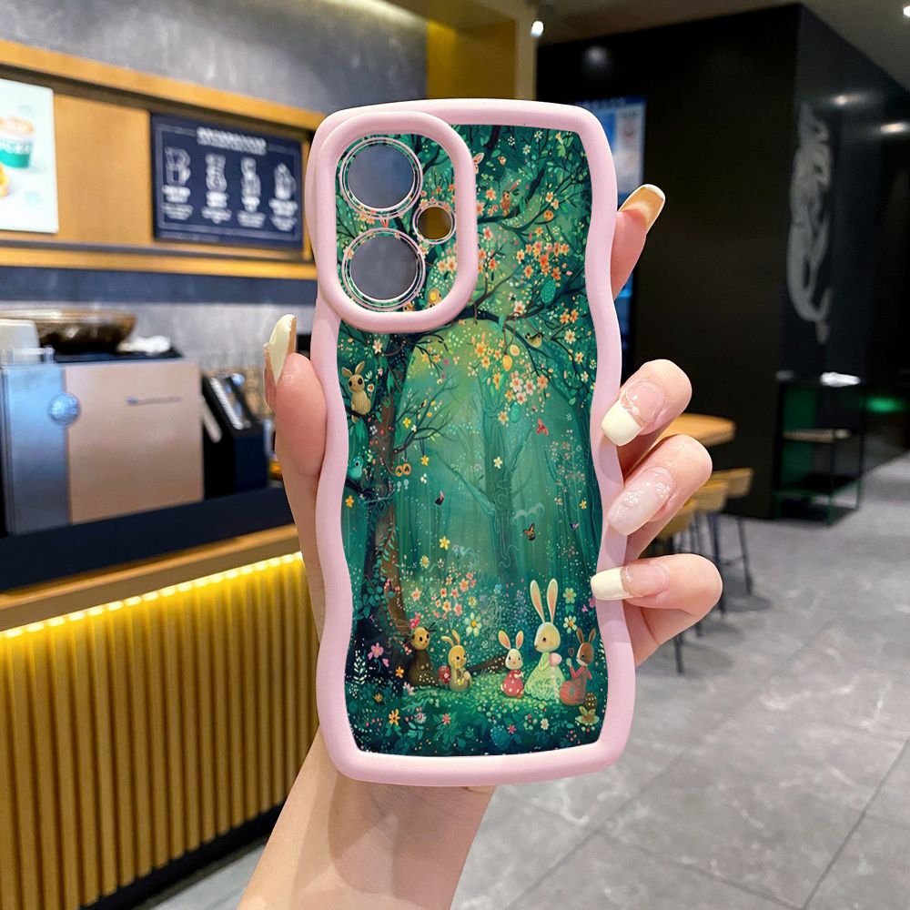 For VIVO Y17S Y27 T1X Y02S Y21S Y02 Y33S Y12S Y18 Y38 Vintage Heart Butterfly Wave Frame Phone Case Anti Drop Cover