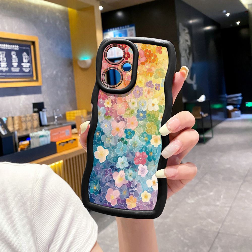 For VIVO Y17S Y27 T1X Y02S Y21S Y02 Y33S Y12S Y18 Y38 Vintage Heart Butterfly Wave Frame Phone Case Anti Drop Cover