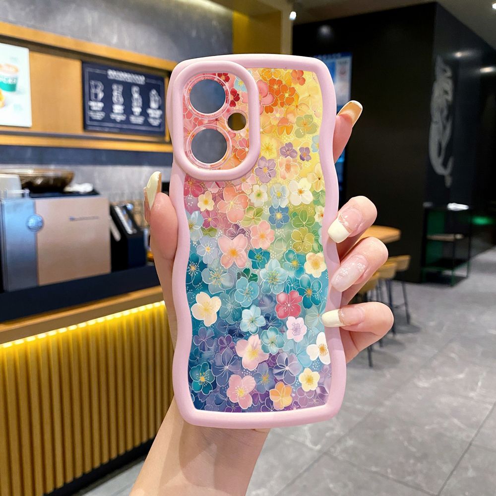 For VIVO Y17S Y27 T1X Y02S Y21S Y02 Y33S Y12S Y18 Y38 Vintage Heart Butterfly Wave Frame Phone Case Anti Drop Cover