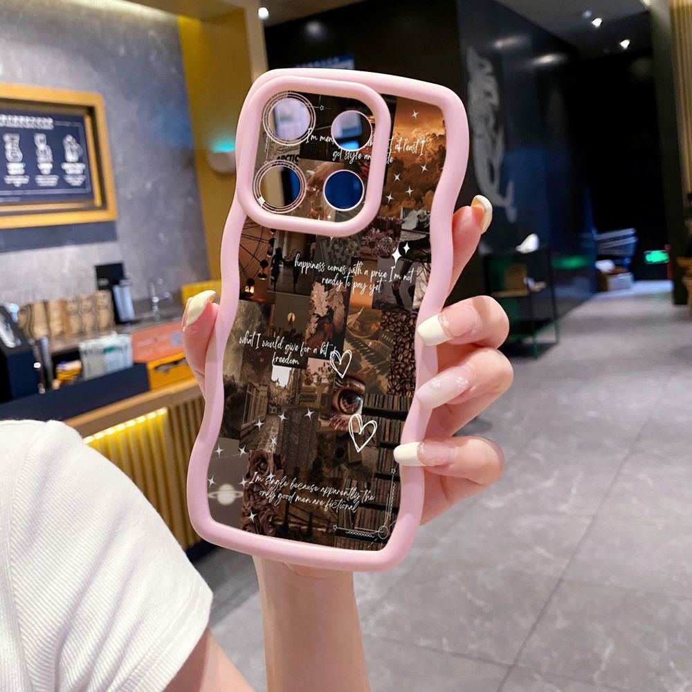 For Xiaomi Redmi Note 13 Pro 5G 12S 12 Turbo 11S 13C 12C Vintage Flower Art Town Butterfly Wave Frame Phone Case Anti Drop Cover