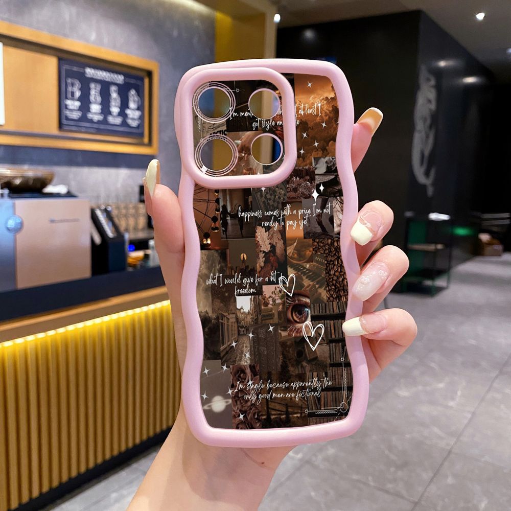 For Xiaomi Redmi Note 13 Pro 5G 12S 12 Turbo 11S 13C 12C Vintage Flower Art Town Butterfly Wave Frame Phone Case Anti Drop Cover