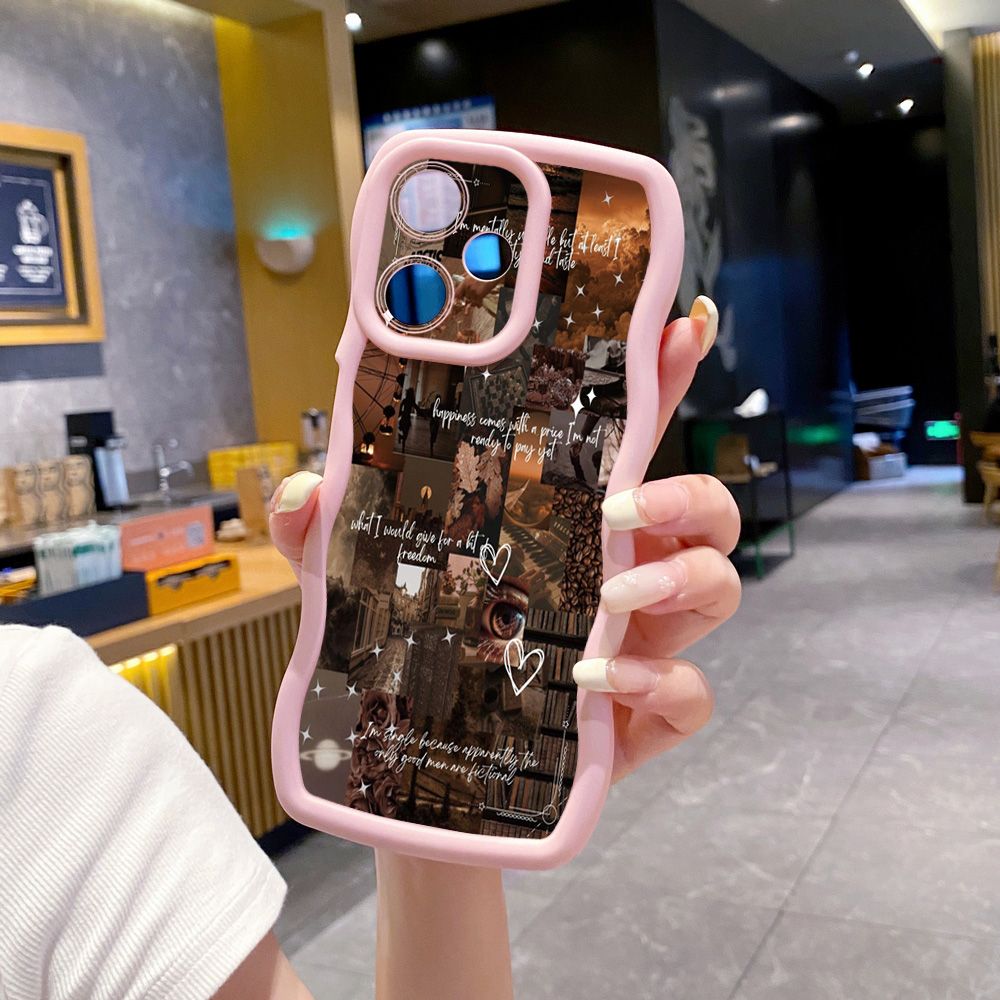 For Infinix Hot 40i 40 Pro Note 30 Play Smart 8 Pro 9 10 Play Lite Vintage Flower Art Town Butterfly Wave Frame Phone Case Anti Drop Cover