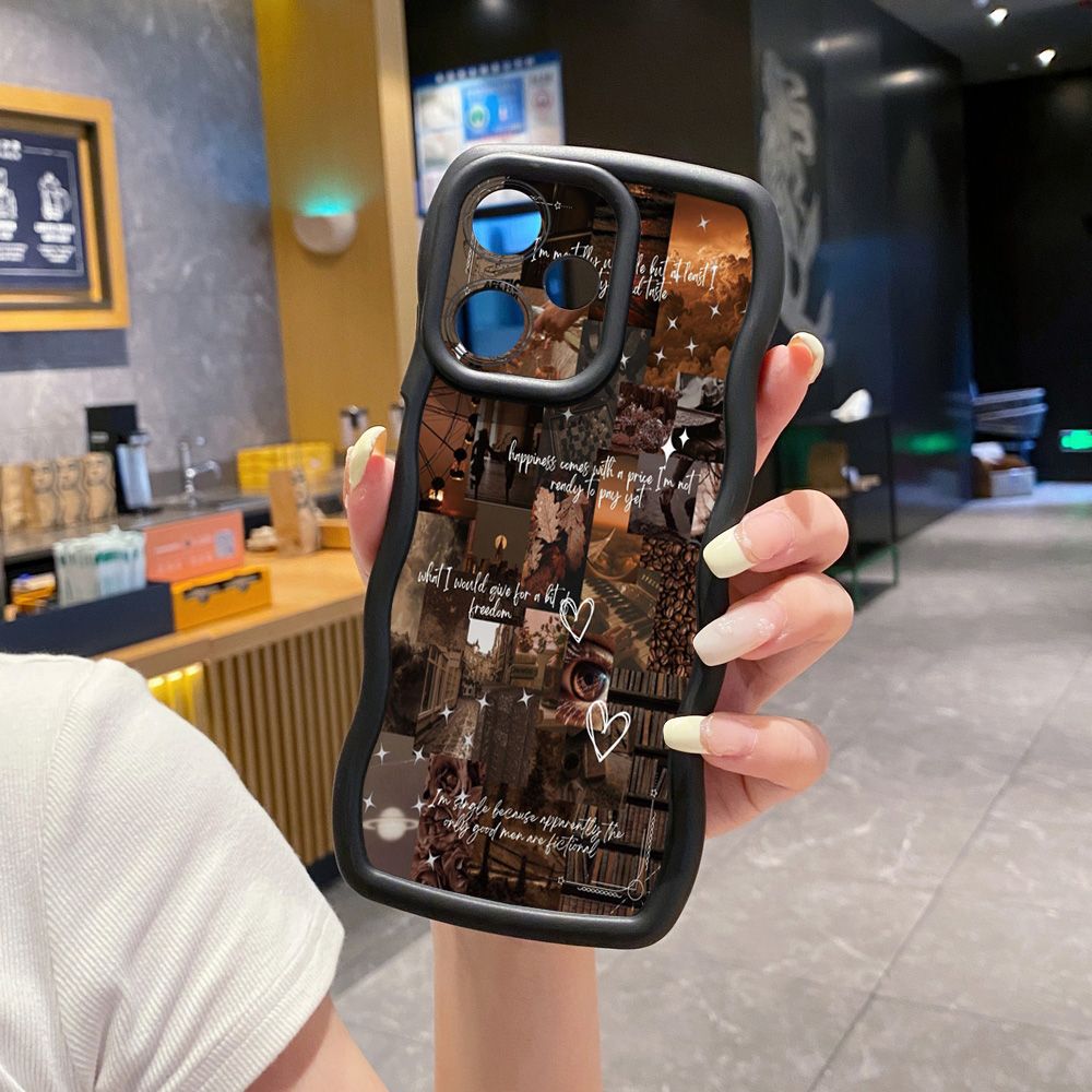 For Infinix Hot 40i 40 Pro Note 30 Play Smart 8 Pro 9 10 Play Lite Vintage Flower Art Town Butterfly Wave Frame Phone Case Anti Drop Cover