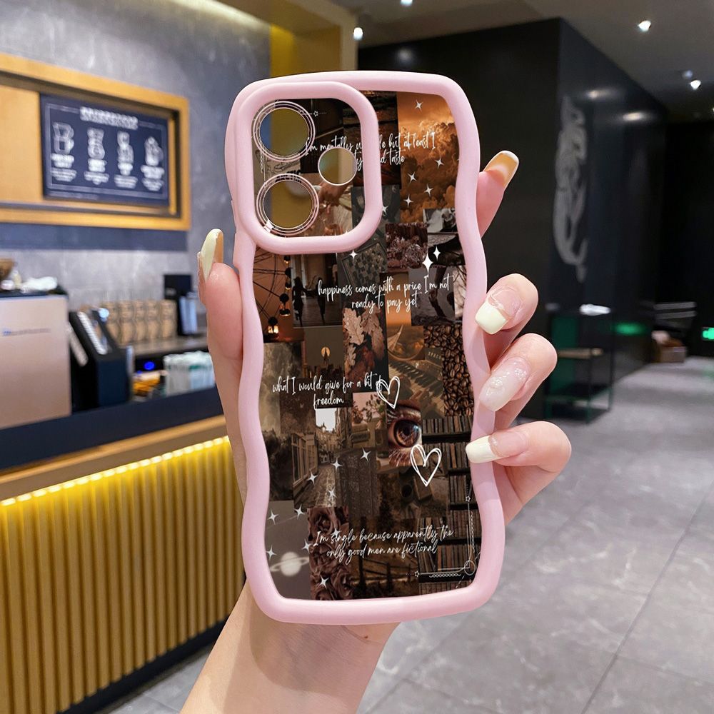 For Infinix Hot 40i 40 Pro Note 30 Play Smart 8 Pro 9 10 Play Lite Vintage Flower Art Town Butterfly Wave Frame Phone Case Anti Drop Cover