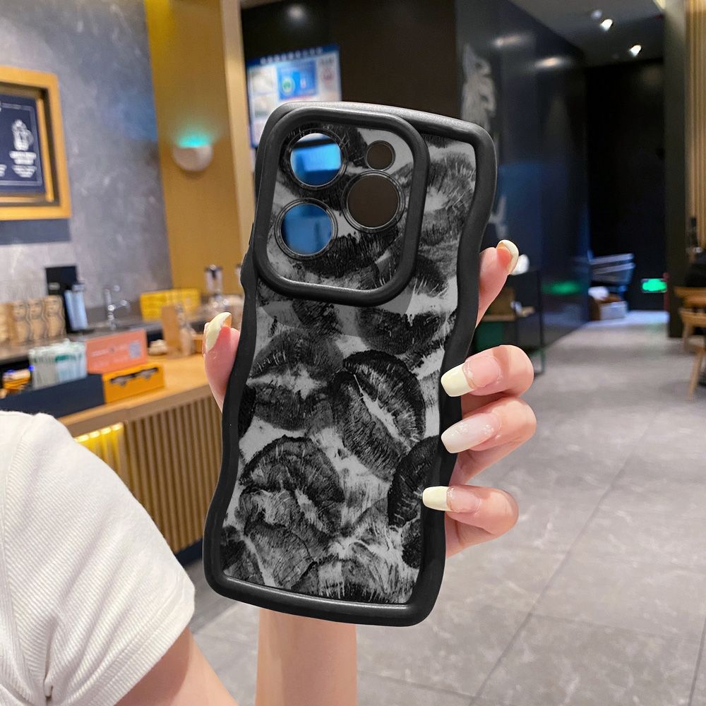 For Tecno Camon 19 Pro NEO 20 30 POP 6 GO 7 Spark GO 2023 8C 9 10 Pro 20C XOXO Lips Wave Frame Phone Case Anti Drop Cover