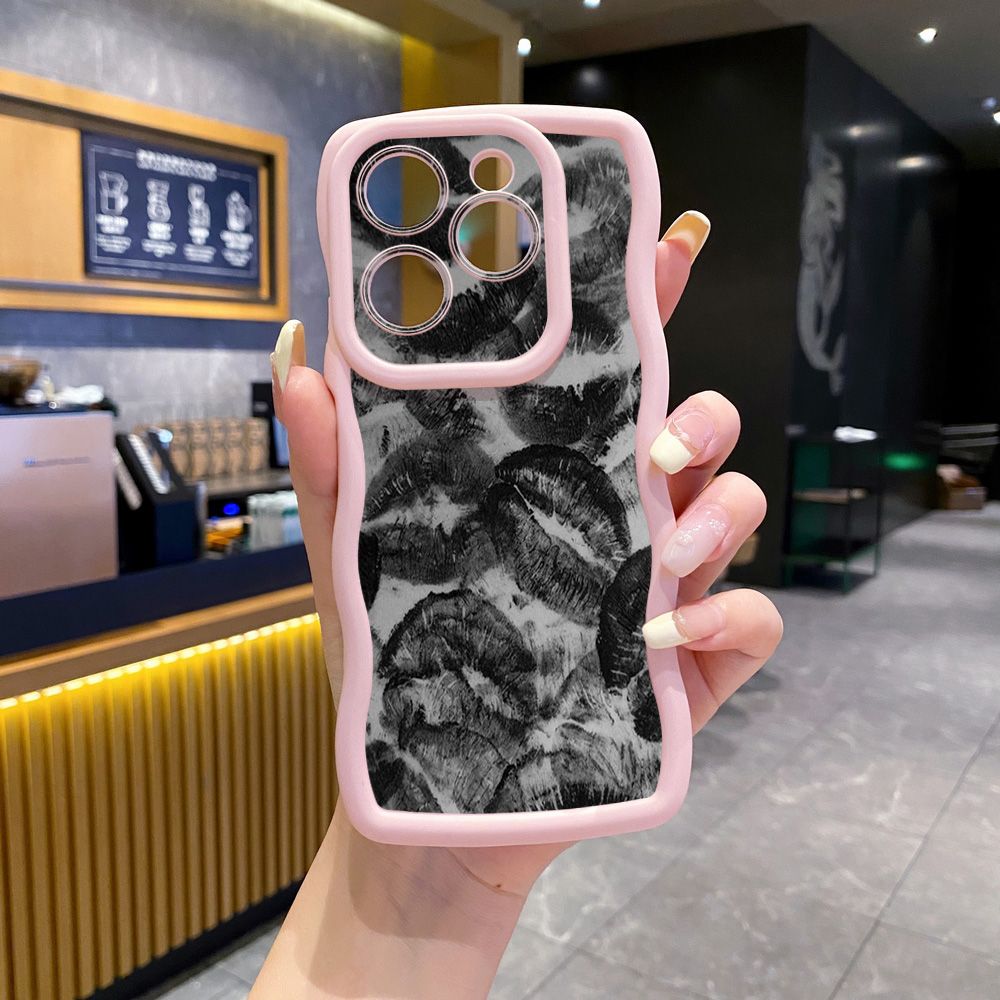 For Tecno Camon 19 Pro NEO 20 30 POP 6 GO 7 Spark GO 2023 8C 9 10 Pro 20C XOXO Lips Wave Frame Phone Case Anti Drop Cover